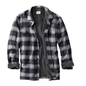LL Bean Men's Fleece-Lined Flannel Shirt, Traditional